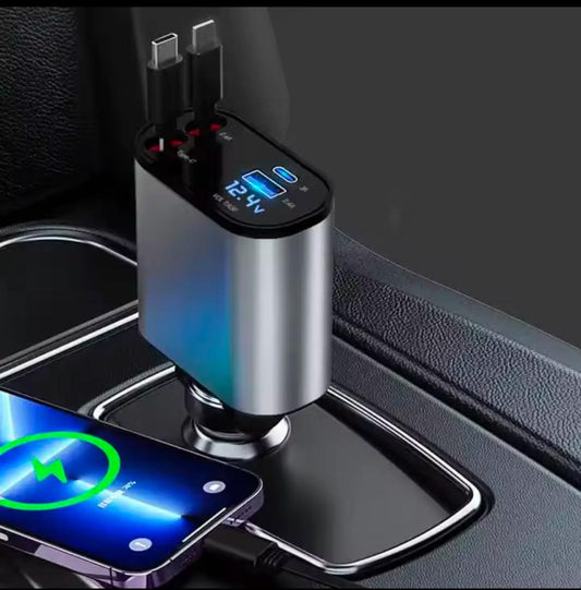 Chargeur de voiture rétractable portable 4 en 1